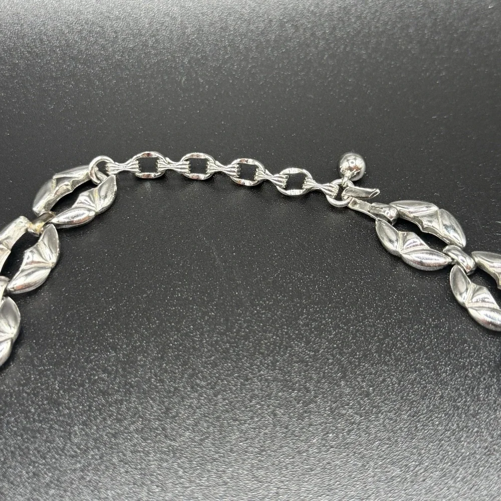 Estate Vintage Silver Plated Link Art Deco Style Choker Necklace 12